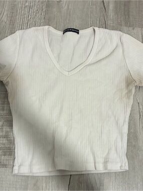 brandy melville ribbed cropped t-shirt